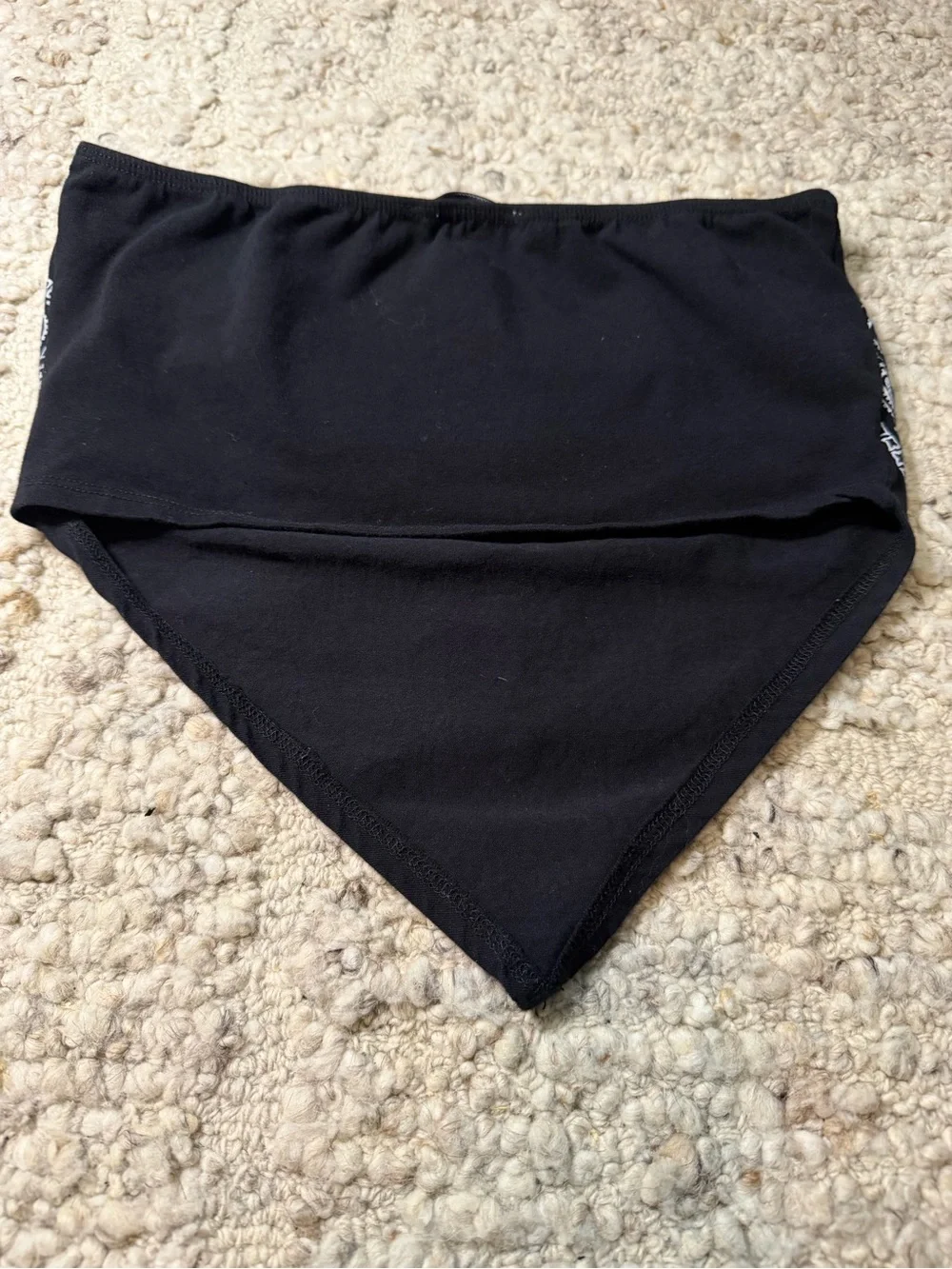 Black Bandana Scarf with White Paisley Print